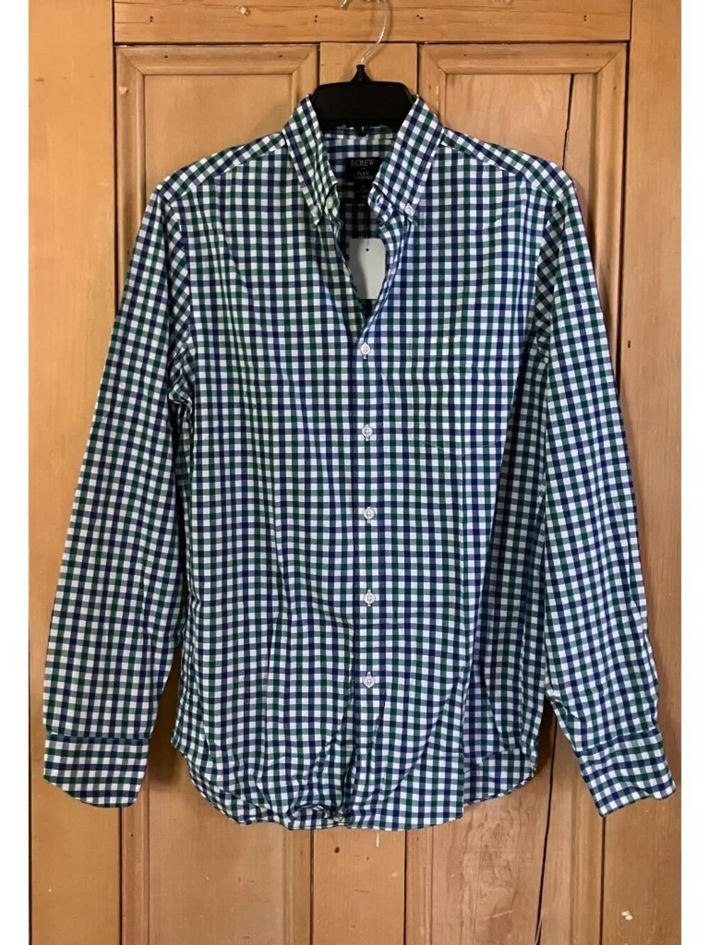 J.Crew Mens Flex Wash Gingham Check Plaid Button Down Shirt Small Green SP NWT